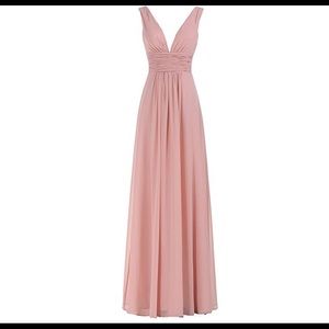Sexy V-Neck Ruched Waist Bridesmaid/Prom Dress